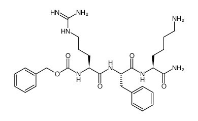 benzyl ((S)-1-(((S)-1-(((S)-1,6-diamino-1-oxohexan-2-yl)amino)-1-oxo-3-phenylpropan-2-yl)amino)-5-guanidino-1-oxopentan-2-yl)carbamate结构式
