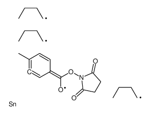 N-succinimidyl 4-methyl-3-(tri-n-butylstannyl)benzoate Structure