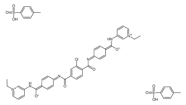 2-chloro-1-N,4-N-bis[4-[(1-ethylpyridin-1-ium-3-yl)carbamoyl]phenyl]benzene-1,4-dicarboxamide,4-methylbenzenesulfonate Structure