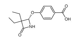 3.3-Diethyl-4S-(4'-carboxyphenoxy)-2-azetidinone结构式