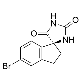 (S)-5'-Bromo-2',3'-dihydrospiro[imidazolidine-4,1'-indene]-2,5-dione Structure
