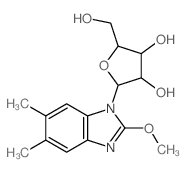 Benzimidazole,2-methoxy-5,6-dimethyl-1-b-D-ribofuranosyl- (8CI) Structure