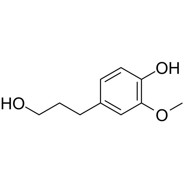 3-(4-羟基-3-甲氧基苯)-1-丙醇结构式