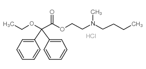 2,2-Diphenyl-2-ethoxyacetic acid (2-(N-butyl-N-methylamino)ethyl) este r hydrochloride结构式