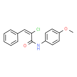 (2E)-2-chloro-N-(4-methoxyphenyl)-3-phenylprop-2-enamide结构式