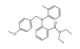 N,N-diethyl-2-((4-methoxybenzyl)(o-tolyl)amino)benzamide结构式