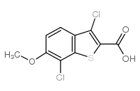 3,7-二氯-6-甲氧基苯并[b]噻吩-2-羧酸结构式