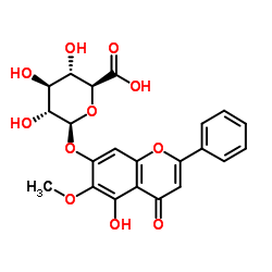 Oroxylin A 7-O-beta-D-glucuronide Structure