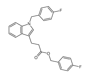4-fluorobenzyl 3-(1-(4-fluorobenzyl)-1H-indol-3-yl)propanoate结构式