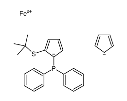 (1S)-1-(叔丁基硫代)-2-(二苯基膦)二茂铁结构式