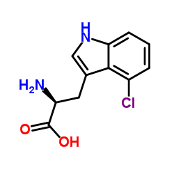 (S)-2-氨基-3-(4-氯-1H-吲哚-3-基)丙酸结构式