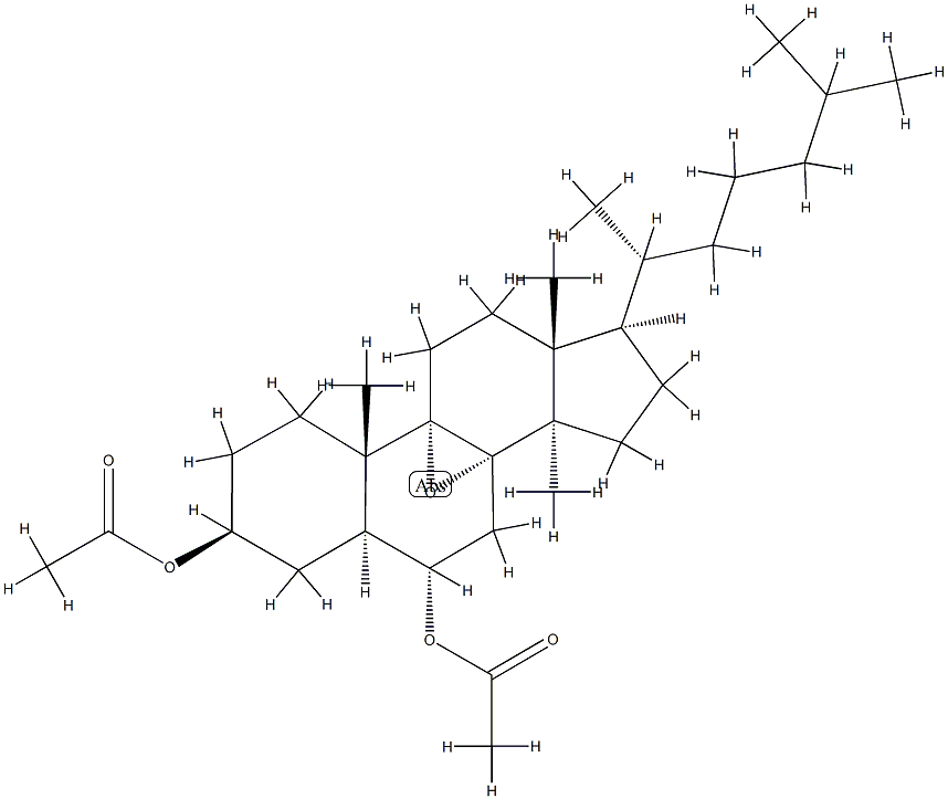 8α,9-Epoxy-14-methyl-5α-cholestane-3β,6α-diol diacetate Structure
