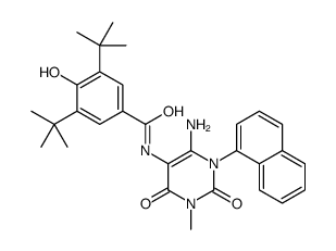 Benzamide,N-[6-amino-1,2,3,4-tetrahydro-3-methyl-1-(1-naphthalenyl)-2,4-dioxo-5-pyrimidinyl]-3,5-bis(1,1-dimethylethyl)-4-hydroxy- Structure