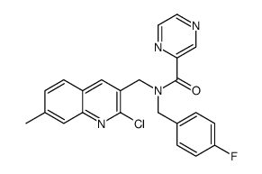 Pyrazinecarboxamide, N-[(2-chloro-7-methyl-3-quinolinyl)methyl]-N-[(4-fluorophenyl)methyl]- (9CI) picture
