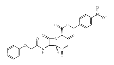 [2R-(2alpha,5beta,6alpha,7beta)]-3-亚甲基-8-氧代-7-(苯氧基乙酰氨基)-5-硫杂-1-氮杂双环[4.2.0]辛烷-2-甲酸4-硝基苄酯5-氧化物结构式