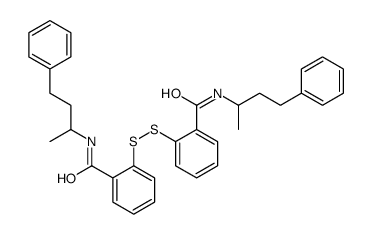 N-(4-phenylbutan-2-yl)-2-[[2-(4-phenylbutan-2-ylcarbamoyl)phenyl]disulfanyl]benzamide Structure