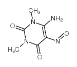 1,3-二甲基-6-亚氨基-5-异亚硝基尿嘧啶结构式
