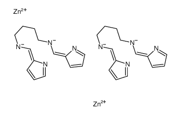 dizinc,1-pyrrol-1-id-2-yl-N-[4-(pyrrol-1-id-2-ylmethylideneamino)butyl]methanimine Structure