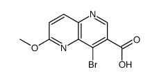 4-溴-6-甲氧基-1,5-萘啶-3-羧酸结构式
