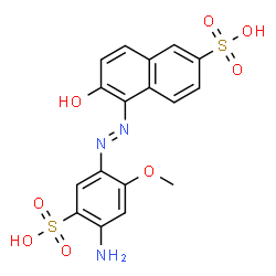 1-(2-Methoxy-4-amino-5-sulfophenylazo)-2-hydroxy-6-sulfonaphthalene Structure