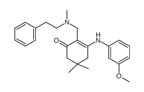 3-(3-methoxyanilino)-5,5-dimethyl-2-[[methyl(2-phenylethyl)amino]methyl]cyclohex-2-en-1-one Structure