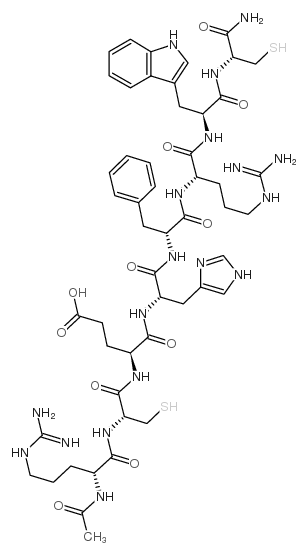 Acetyl-(D-Arg10,Cys11,D-Phe14,Cys17)-β-MSH (10-17) amide trifluoroacetate salt结构式