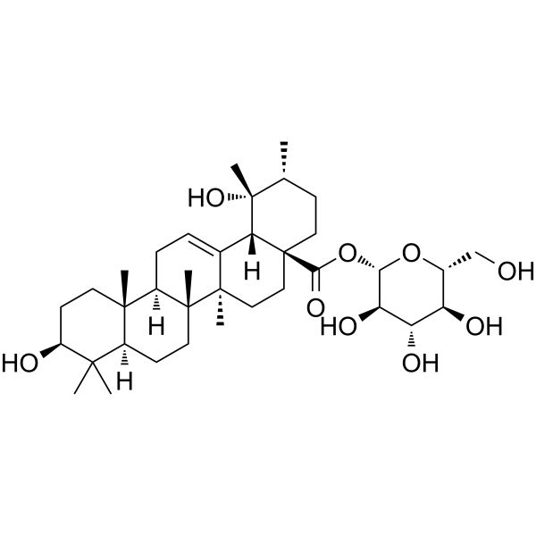28-O-beta-D-吡喃葡萄糖果树酸酯结构式