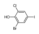 2-bromo-6-chloro-4-iodophenol结构式