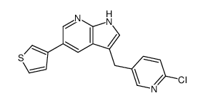 3-[(6-chloropyridin-3-yl)methyl]-5-thiophen-3-yl-1H-pyrrolo[2,3-b]pyridine Structure