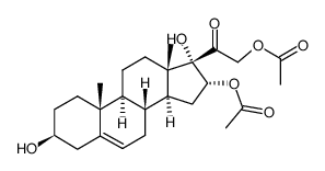 Pregn-5-en-3β,16α,17α,21-tetraol-20-one 16,21-diacetate结构式