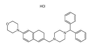 4-[6-(4-Benzhydryl-piperazin-1-ylmethyl)-7,8-dihydro-naphthalen-2-yl]-morpholine; hydrochloride Structure