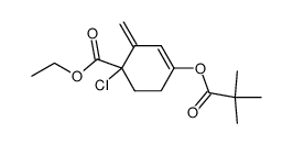ethyl 4-(t-butylcarbonyloxy)-1-chloro-2-methylenecyclohex-3-ene-1-carboxylate结构式