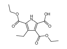 4-ethyl-pyrrole-2,3,5-tricarboxylic acid-3,5-diethyl ester结构式