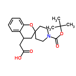 2-(1'-(叔丁氧羰基)螺[色满-2,4'-哌啶]-4-基)乙酸结构式