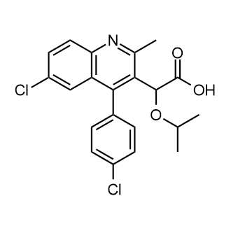 2-(6-氯-4-(4-氯苯基)-2-甲基喹啉-3-基)-2-异丙氧基乙酸结构式