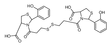 (2R,4R)-3-[3-[[3-[(2R,4R)-4-carboxy-2-(2-hydroxyphenyl)-1,3-thiazolidin-3-yl]-3-oxopropyl]disulfanyl]propanoyl]-2-(2-hydroxyphenyl)-1,3-thiazolidine-4-carboxylic acid Structure