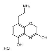 8-(2-氨基乙基)-5-羟基-2H-苯并[b] [1,4]氧杂-3-(4H)-酮盐酸盐结构式