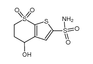 5,6-Dihydro-4-hydroxy-4H-thieno[2,3-b]thiopyran-2-sulfonamide 7,7-dioxide structure
