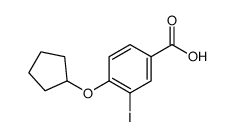 4-(环戊基氧基)-3-碘苯甲酸结构式