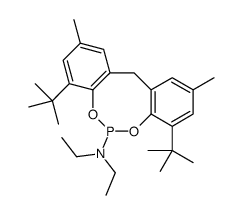 1,9-ditert-butyl-N,N-diethyl-3,7-dimethyl-5H-benzo[d][1,3,2]benzodioxaphosphocin-11-amine Structure
