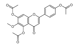 5,7,4'-trihydroxy-6-methoxyflavone triacetate Structure
