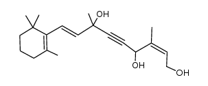 (2Z,8E)-3,7-dimethyl-9-(2,6,6-trimethylcyclohex-1-en-1-yl)nona-2,8-dien-5-yne-1,4,7-triol结构式