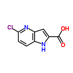 6-氯-1H-吡咯并[3,2-B]吡啶-2-羧酸结构式