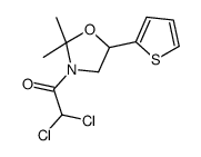 2,2-dichloro-1-(2,2-dimethyl-5-thiophen-2-yl-1,3-oxazolidin-3-yl)ethanone结构式