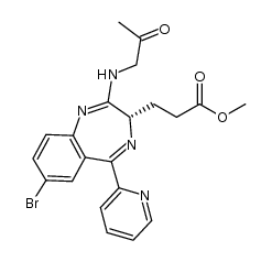 3-[(S)-7-bromo-2-(2-oxo-propylamino)-5-pyridin-2-yl-3H-1,4-benzodiazepin-3-yl]-propionic acid methyl ester结构式