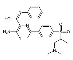 3-氨基-6-[4-[[2-(二甲基氨基)-1-甲基乙基]磺酰基]苯基]-N-苯基-2-吡嗪羧酰胺结构式