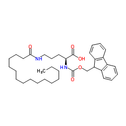 N2-[(9H-芴-9-基甲氧基)羰基]-N5-(1-氧代十六烷基)-L-鸟氨酸结构式