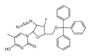 1-[(2R,3S,4S,5R)-3-azido-4-fluoro-5-(trityloxymethyl)oxolan-2-yl]-5-methylpyrimidine-2,4-dione Structure
