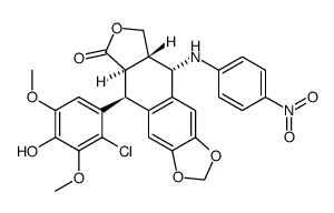 4'-O-demethyl-2'-chloro-4β-(4''-nitroanilino)-4-desoxypodophyllotoxin Structure
