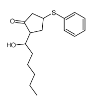 2-(1-hydroxyhexyl)-4-phenylsulfanylcyclopentan-1-one结构式